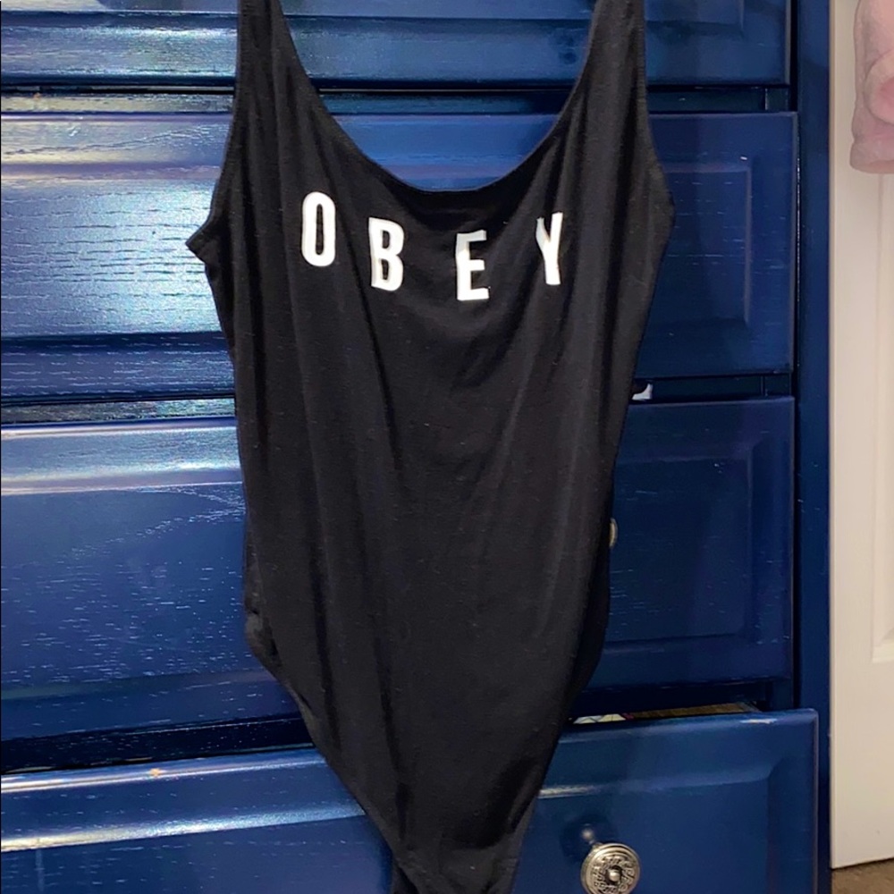Obey Black Tank Bodysuit